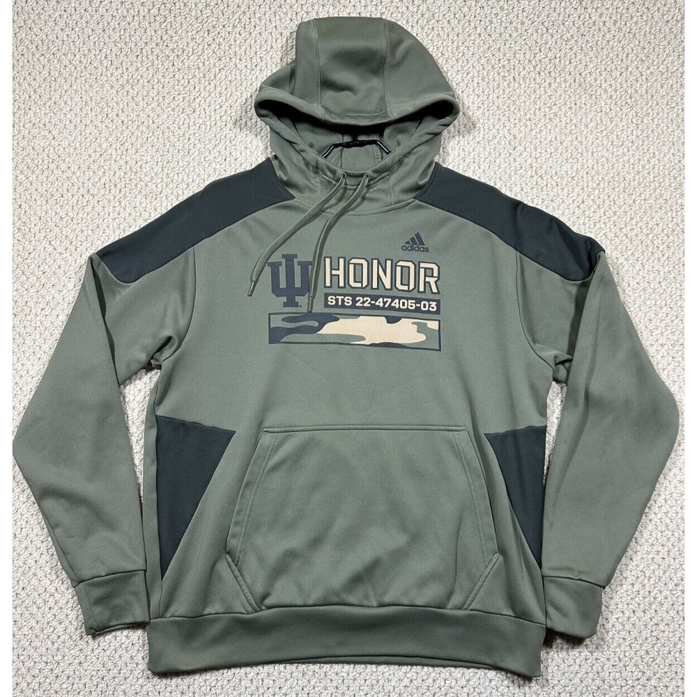 Indiana Hoosiers IU Adidas Hoodie Mens LT Military Honor #6 Camper Player Issued